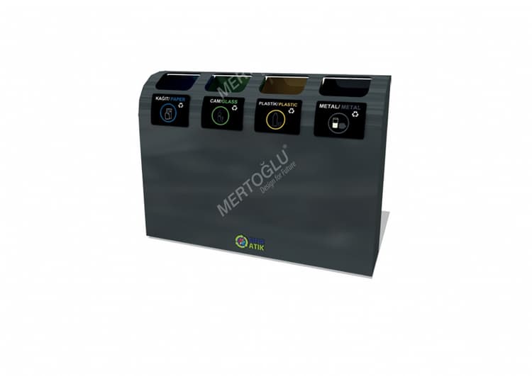 Geri Dönüşüm Atık Üniteleri Mak-643b-Dörtlü Kovalı