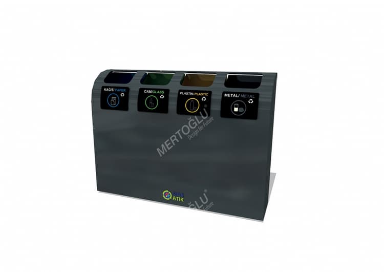 Geri Dönüşüm Atık Üniteleri Mak-643b-Dörtlü Poşetli